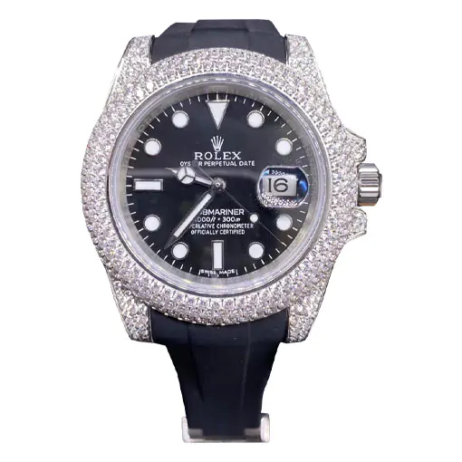 Rolex Submariner 116336 Flex Rubber Iced Out Replica