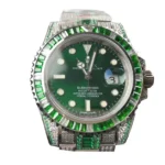Rolex Submariner 180389  Green Diamond Iced Out Replica
