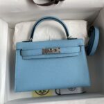 Mini Kelly 19 Celeste Epsom Palladium Hardware Alice