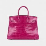 Hermès Birkin 35 Rose Scheherazade Shiny Porosus Crocodile Gold Hardware
