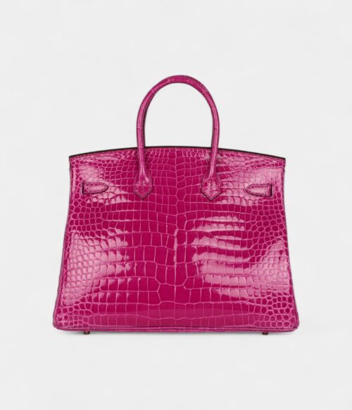 Hermès Birkin 35 Rose Scheherazade Shiny Porosus Crocodile Gold Hardware