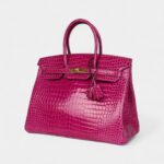 Hermès Birkin 35 Rose Scheherazade Shiny Porosus Crocodile Gold Hardware