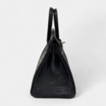 Hermès Black Matte Alligator Birkin 25 Brushed Palladium Hardware