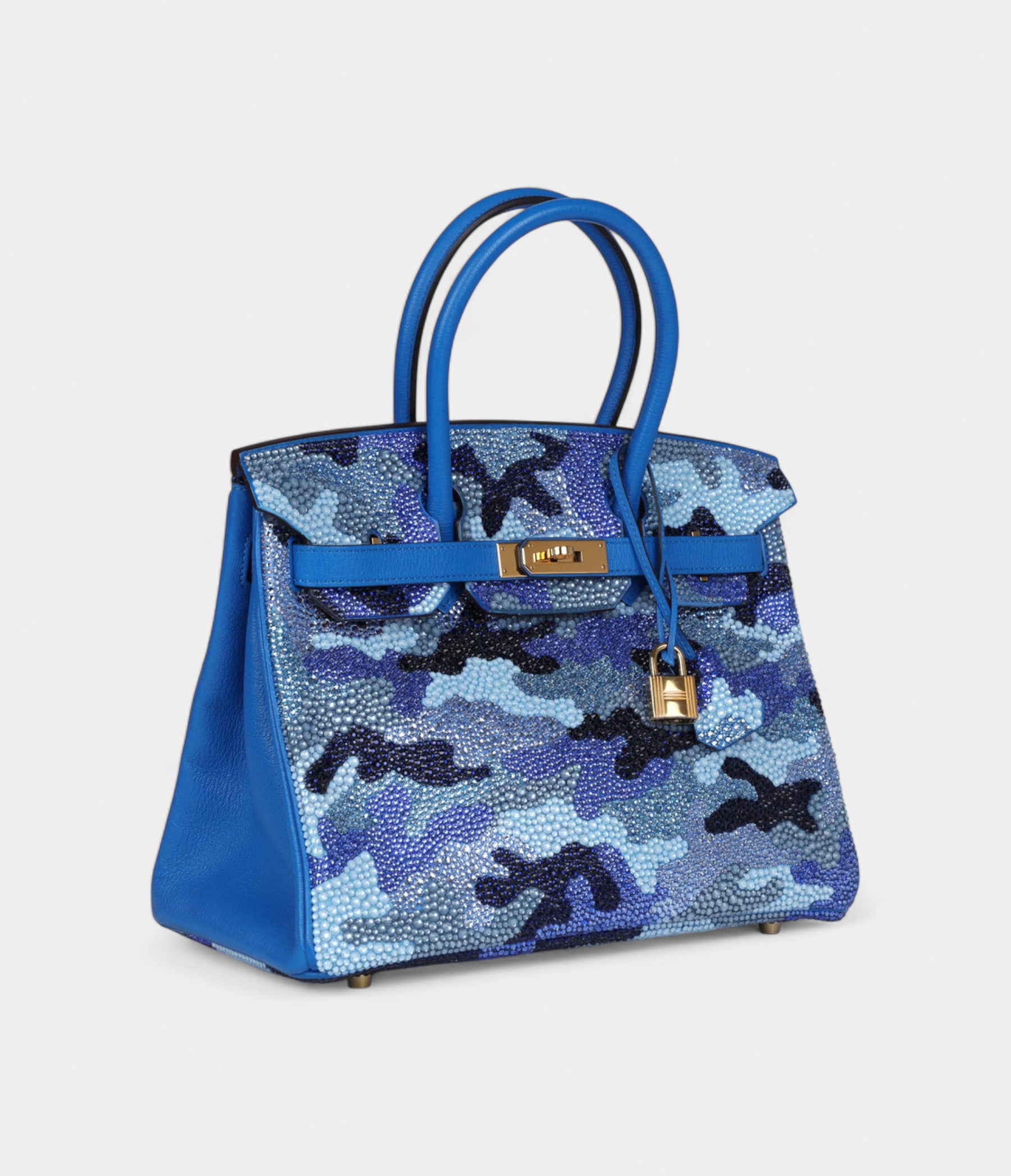 CustomCamouflageSwarovskiCrystalHermesBirkin30BleuHydraChevreGoldHardware_2.jpg Custom Camouflage Swarovski Crystal Hermès Birkin 30 Bleu Hydra Chevre Gold Hardware