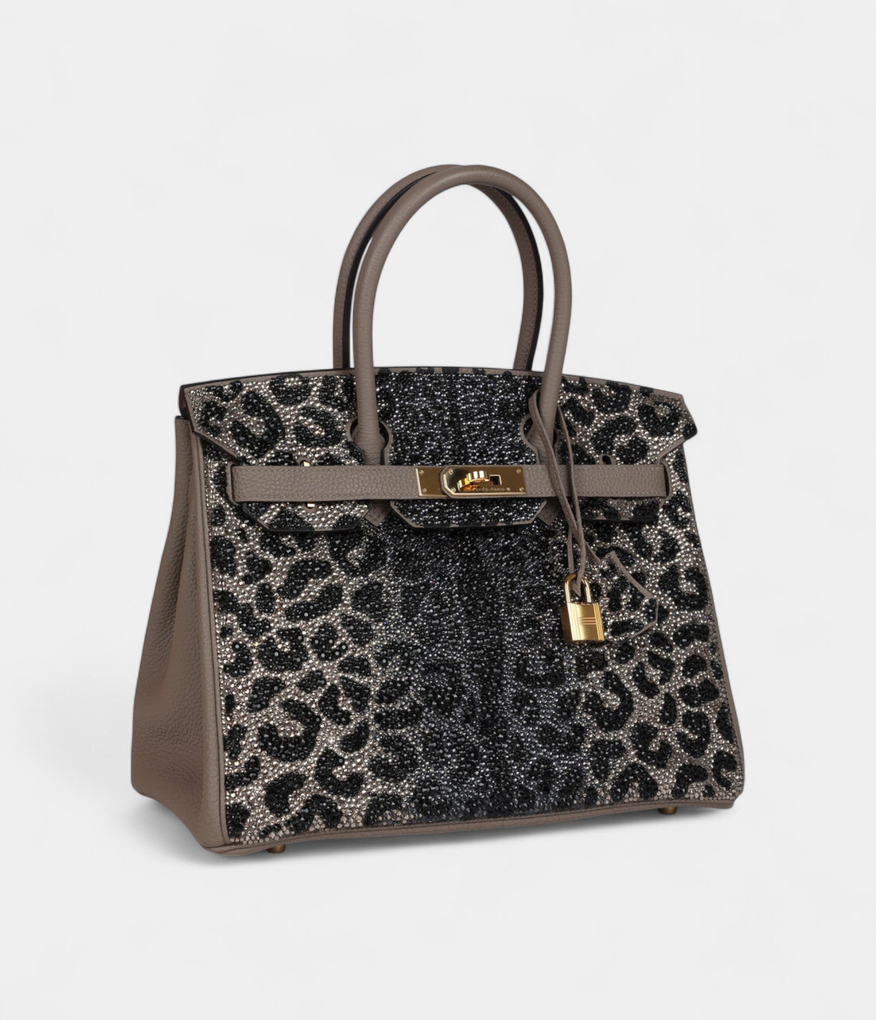 CustomLeopardSwarovskiCrystalHermesBirkin30GrisAsphalteTogoGoldHardware_2.jpg Custom Leopard Swarovski Crystal Hermès Birkin 30 Gris Asphalte Togo Gold Hardware