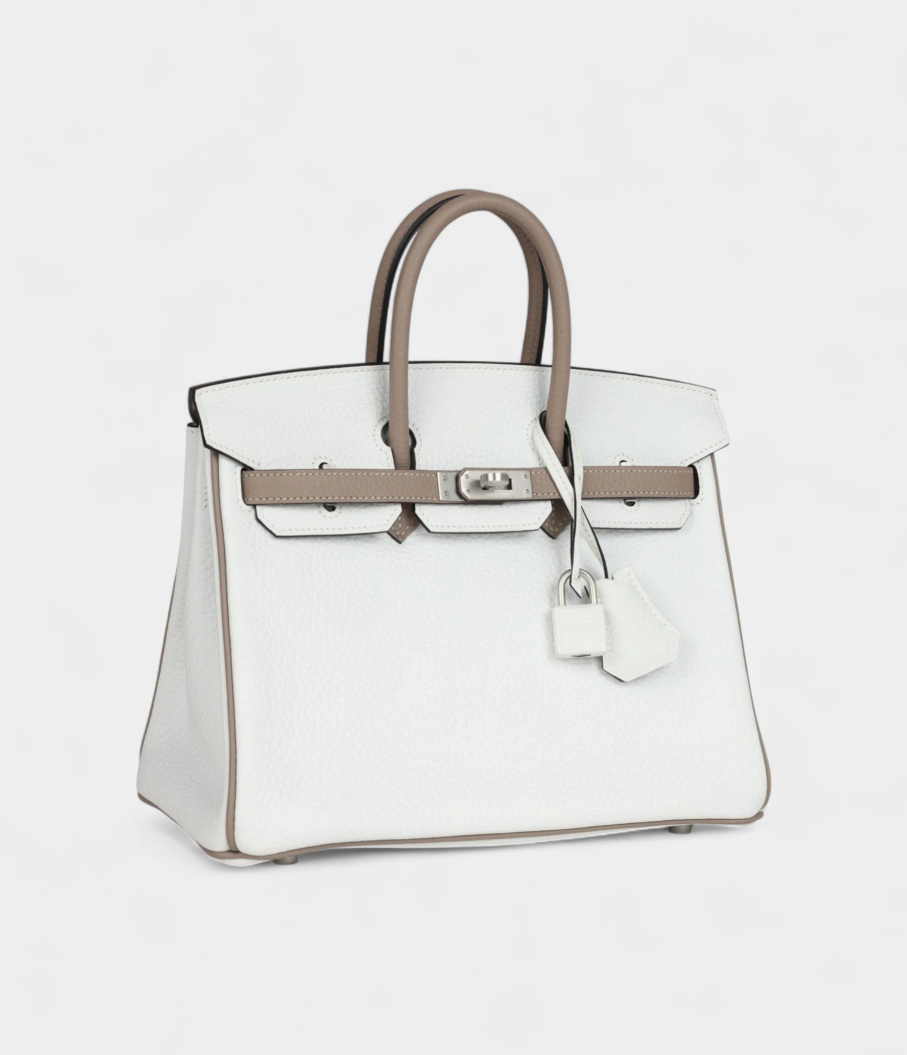 H-B-250217-8-CM-02-Photoroom-1.jpg Hermès Birkin 25 – White & Etoupe Clemence with Brushed Palladium Hardware
