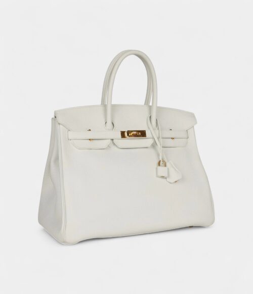 Hermès Birkin 35 White Clemence Gold Hardware