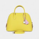 Hermès 1923 Bolide 25 Tricolor Lime, Mauve Sylvestre, and Nata Epsom Palladium Hardware