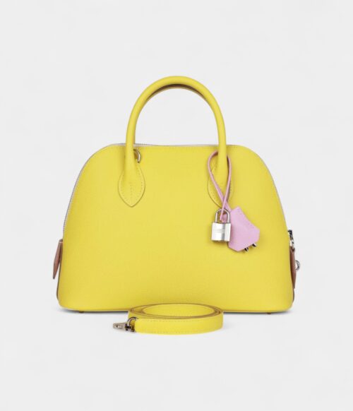 Hermès 1923 Bolide 25 Tricolor Lime, Mauve Sylvestre, and Nata Epsom Palladium Hardware