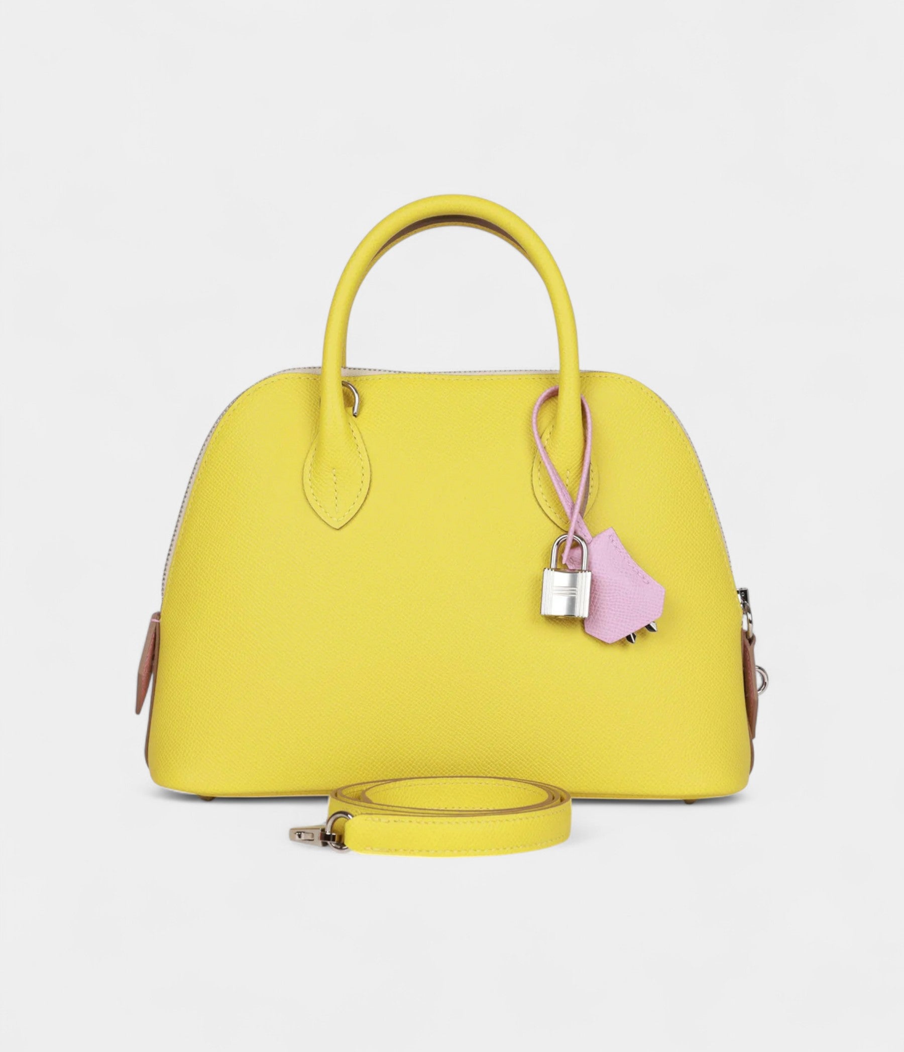 Hermès 1923 Bolide 25 Tricolor Lime, Mauve Sylvestre, and Nata Epsom Palladium Hardware
