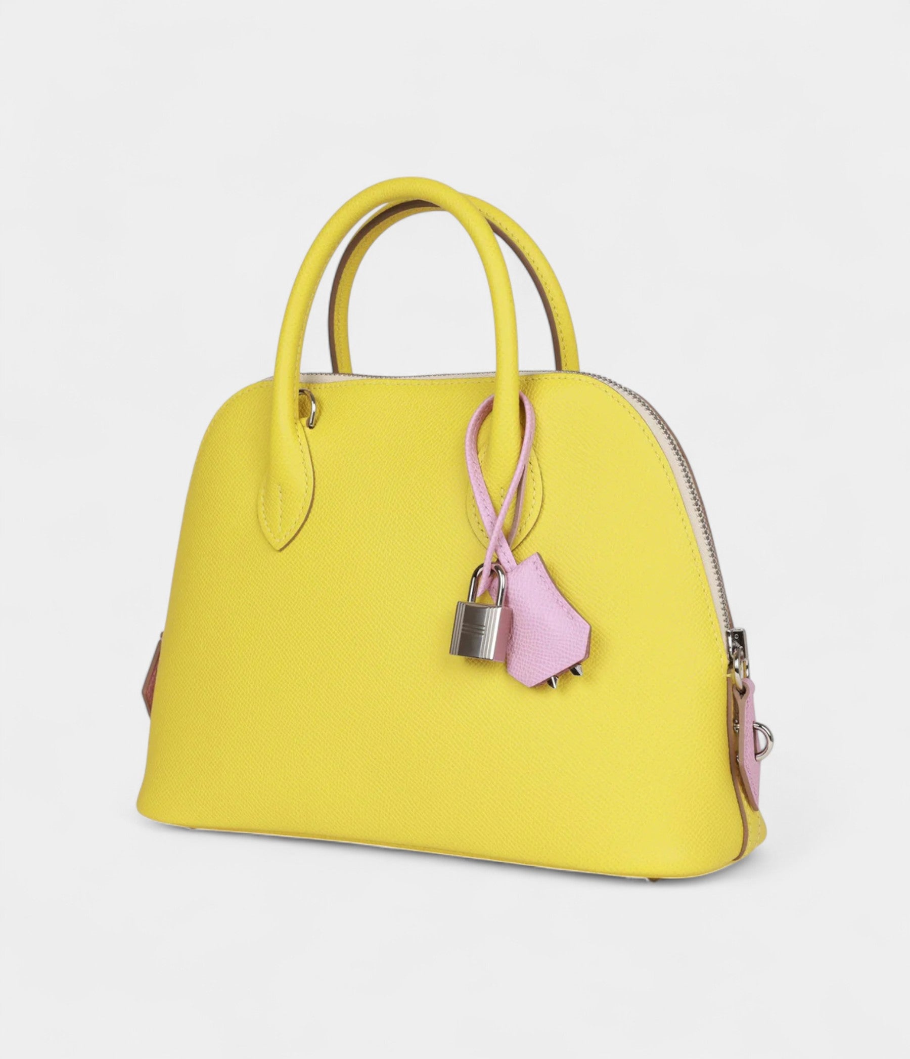 Hermès 1923 Bolide 25 Tricolor Lime, Mauve Sylvestre, and Nata Epsom Palladium Hardware