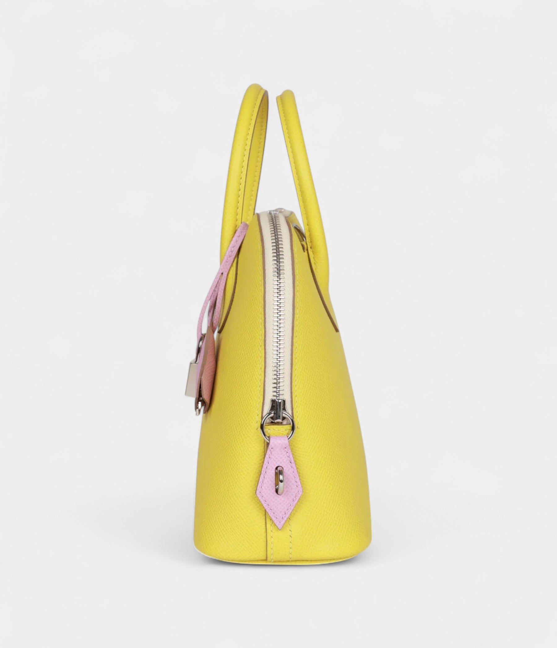 Hermès 1923 Bolide 25 Tricolor Lime, Mauve Sylvestre, and Nata Epsom Palladium Hardware