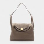 Hermès 2022 Lindy 30 Taupe Brown Shoulder Bag