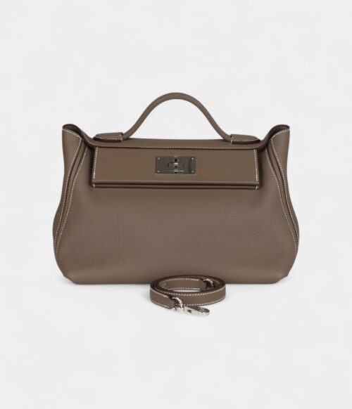 Hermes 24/24 Handmade Etoupe Maurice and Swift Palladium Hardware