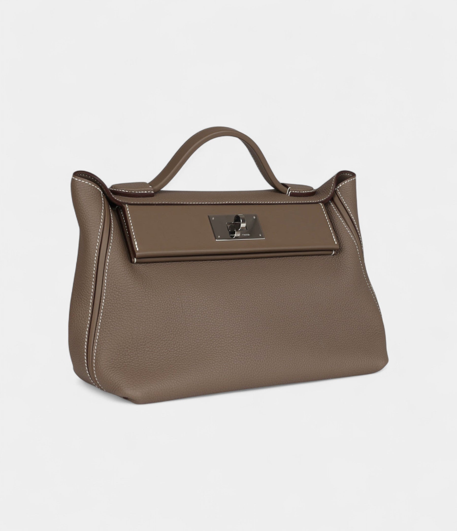 Hermes2424HandmadeEtoupeMauriceandSwiftPalladiumHardware_2.jpg Hermes 24/24 Handmade Etoupe Maurice and Swift Palladium Hardware