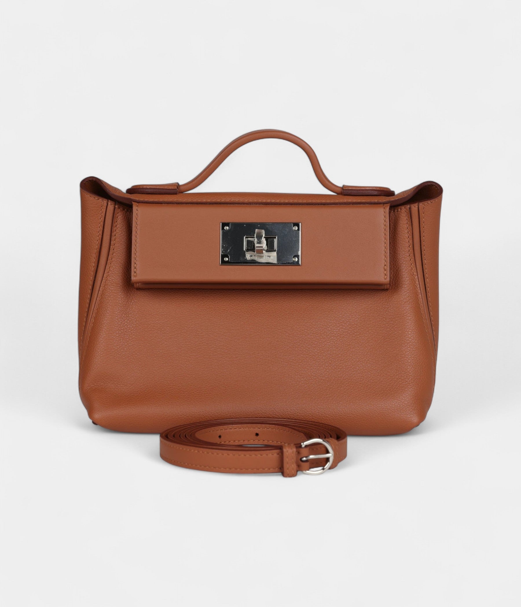 Hermes 24/24 Handmade Gold Evercolor and Swift Palladium Hardware