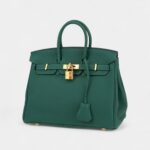 Hermès Birkin 25 Cm Handbag In Malachite Green Togo Leather