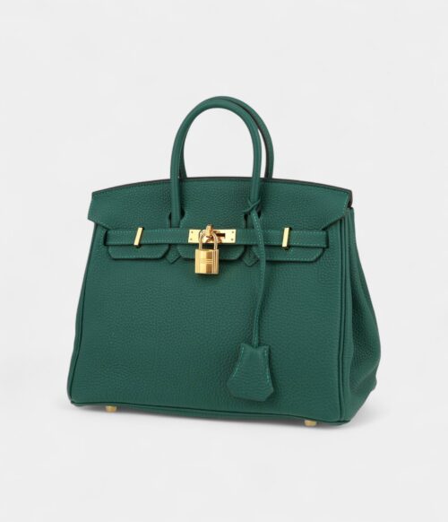 Hermès Birkin 25 Cm Handbag In Malachite Green Togo Leather