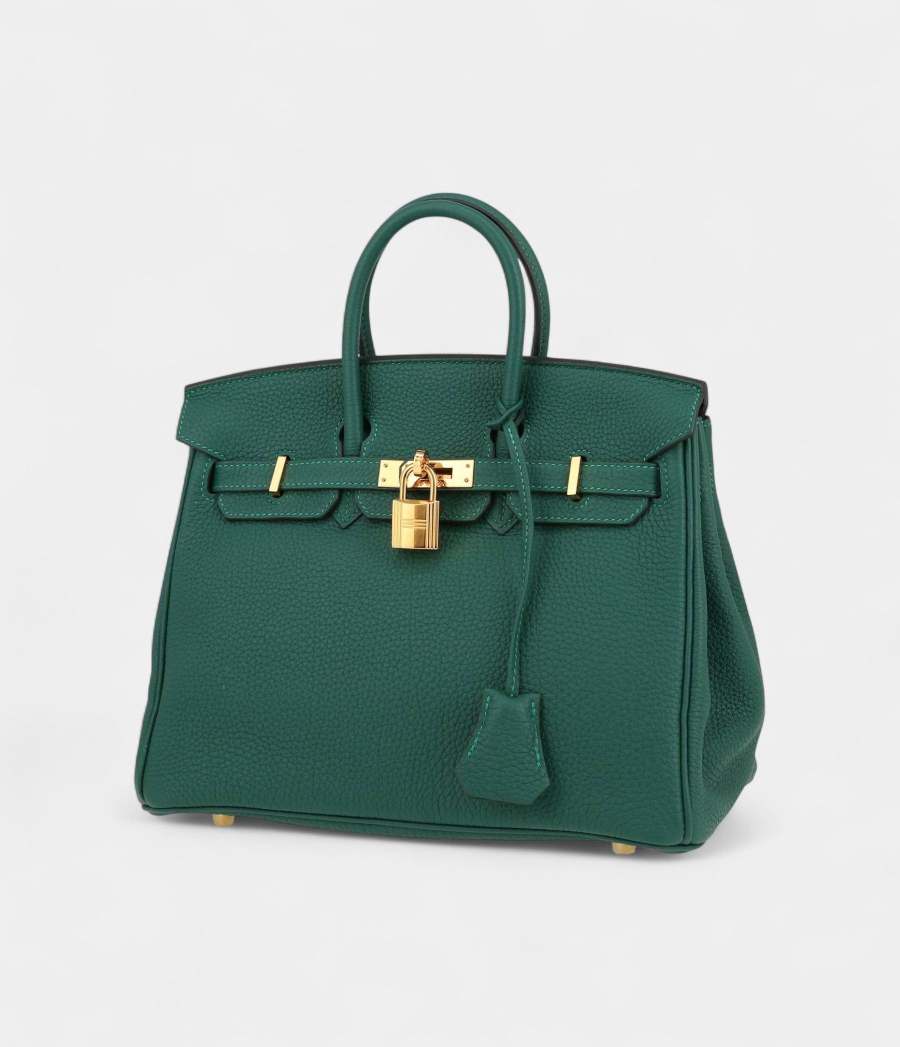 Hermès Birkin 25 Cm Handbag In Malachite Green Togo Leather