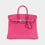 Hermès Birkin 25 Rose Tyrien Ostrich Palladium Hardware