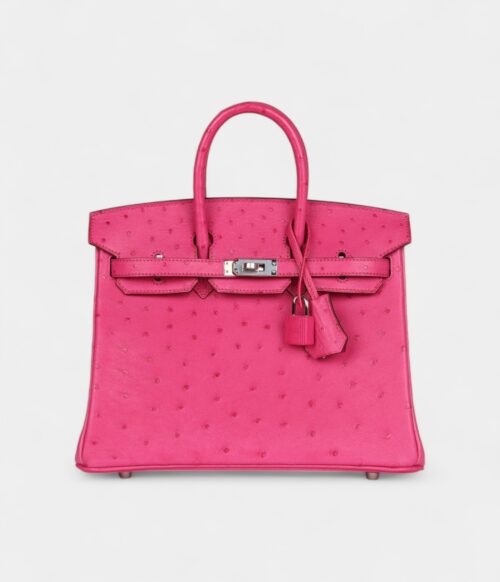 Hermès Birkin 25 Rose Tyrien Ostrich Palladium Hardware