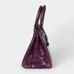 Hermès Birkin 30 Amethyst Shiny Niloticus Crocodile Palladium Hardware