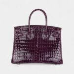 Hermès Birkin 30 Amethyst Shiny Niloticus Crocodile Palladium Hardware