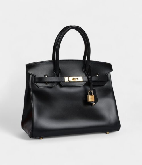 Hermès Birkin 30 Black Box Gold Hardware