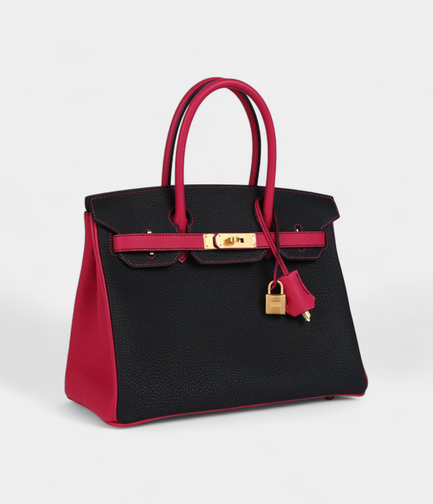 HermesBirkin30BlackandRoseMexicoTogoBrushedGoldHardware_2.jpg Hermès Birkin 30 Black and Rose Mexico Togo Brushed Gold Hardware