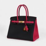 Hermès Birkin 30 Black and Rose Mexico Togo Brushed Gold Hardware