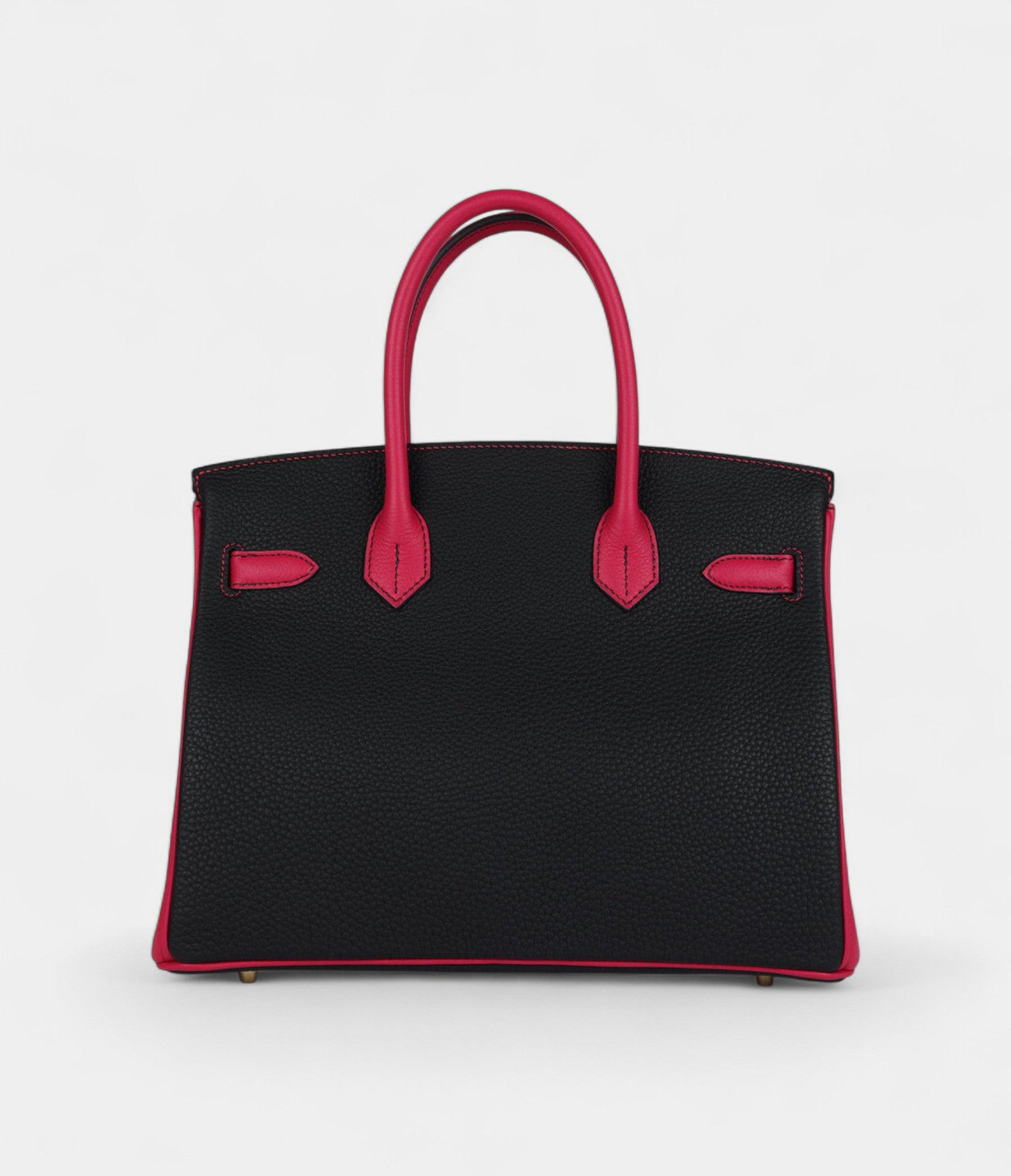 Hermès Birkin 30 Black and Rose Mexico Togo Brushed Gold Hardware