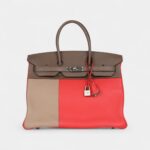 Hermès Birkin 30 Cascade Rose Jaipur, Etoupe and Argile Swift and Clemence Brushed Palladium Hardware