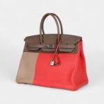 Hermès Birkin 30 Cascade Rose Jaipur, Etoupe and Argile Swift and Clemence Brushed Palladium Hardware