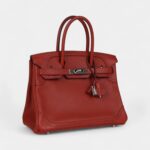 Hermès Birkin 30 Ghillies Brique Clemence and Evercolor Palladium Hardware