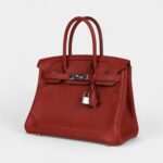 Hermès Birkin 30 Ghillies Brique Clemence and Evercolor Palladium Hardware