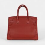 Hermès Birkin 30 Ghillies Brique Clemence and Evercolor Palladium Hardware