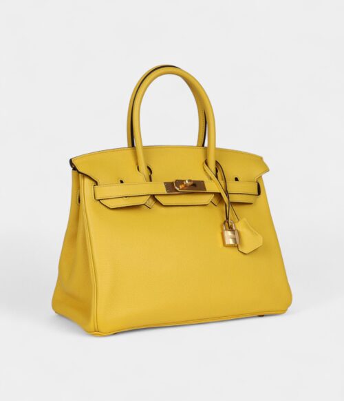 Hermès Birkin 30 Jaune de Naples Novillo Gold Hardware