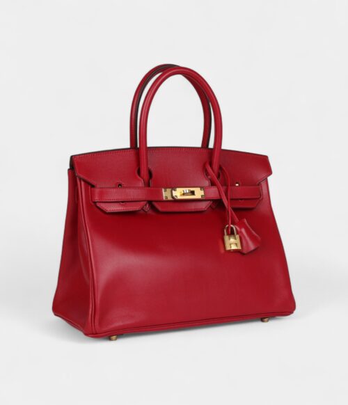Hermès Birkin 30 Rouge Vif Tadelakt Gold Hardware