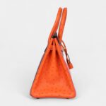 Hermès Birkin 30 Tangerine, Violet and Bougainvillea Ostrich Gold Hardware