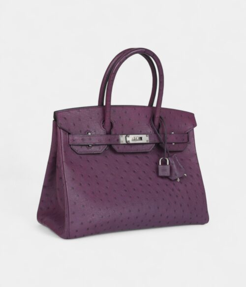 Hermès Birkin 30 Violet Ostrich Palladium Hardware