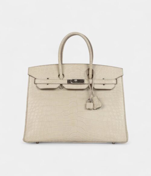 Hermès Birkin 35 Beton Matte Alligator Palladium Hardware