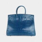Hermès Birkin 35 Bleu Mykonos Shiny Porosus Crocodile Gold Hardware