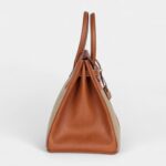 Hermès Birkin 35 Flag Ficelle and Paprika Toile H and Fauve Barenia Permabrass Hardware