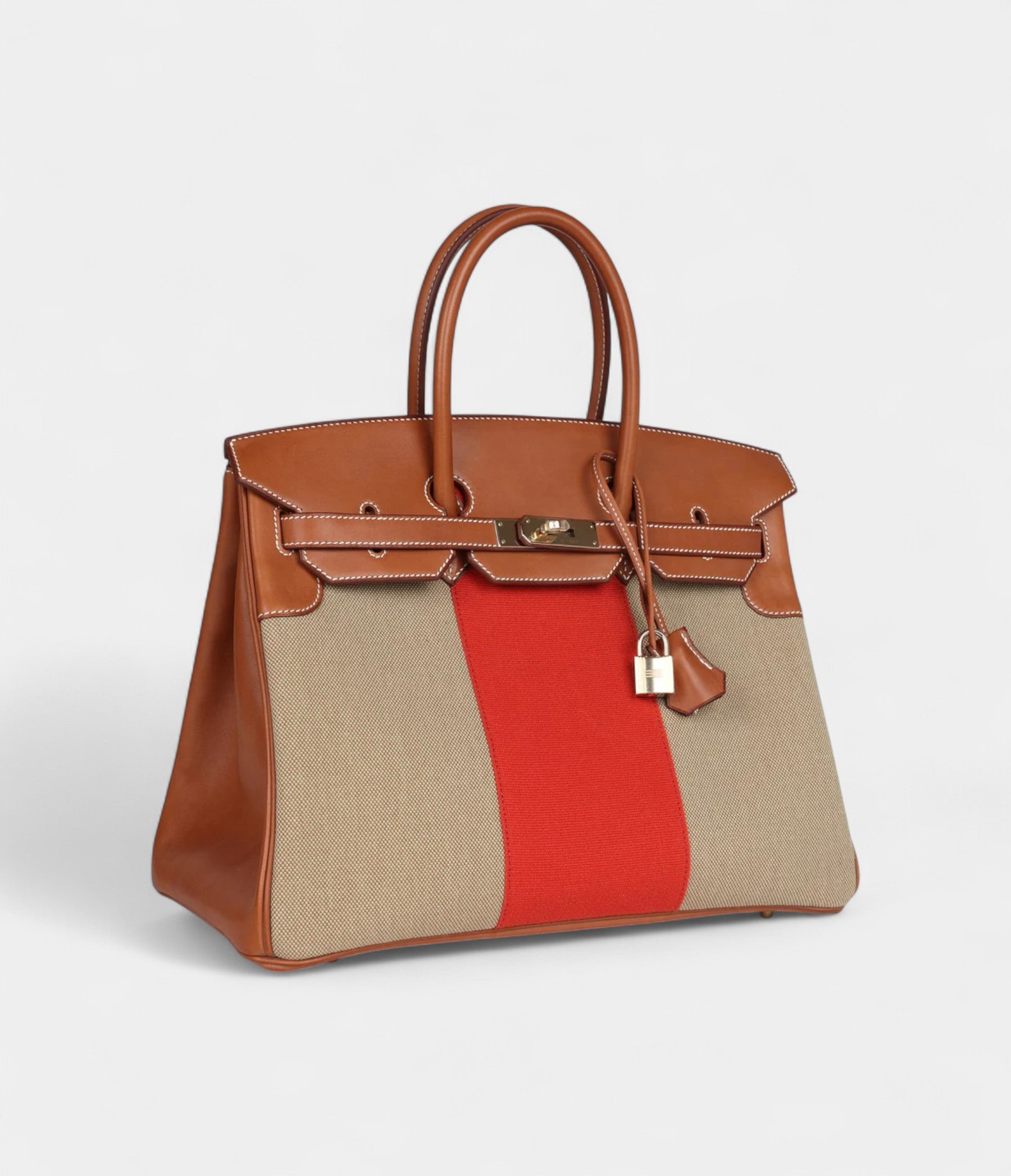 HermesBirkin35FlagFicelleandPaprikaToileHandFauveBareniaPermabrassHardware_4.jpg Hermès Birkin 35 Flag Ficelle and Paprika Toile H and Fauve Barenia Permabrass Hardware