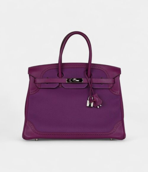 Hermès Birkin 35 Ghillies Anemone Togo and Swift Palladium Hardware