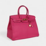 Hermès Birkin 35 Rose Shocking Chevre Mysore Gold Hardware