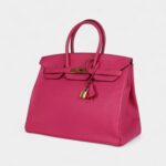 Hermès Birkin 35 Rose Shocking Chevre Mysore Gold Hardware