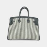 Hermès Birkin 35 Toile Riga and Vert Anglais Swift Palladium Hardware