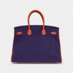 Hermès Birkin 35 Tricolor Bleu Hydra, Ultraviolet and Orange Togo Palladium Hardware