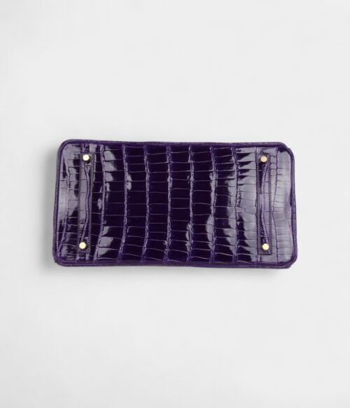 Hermès Birkin 35 Ultraviolet Shiny Porosus Crocodile Gold Hardware